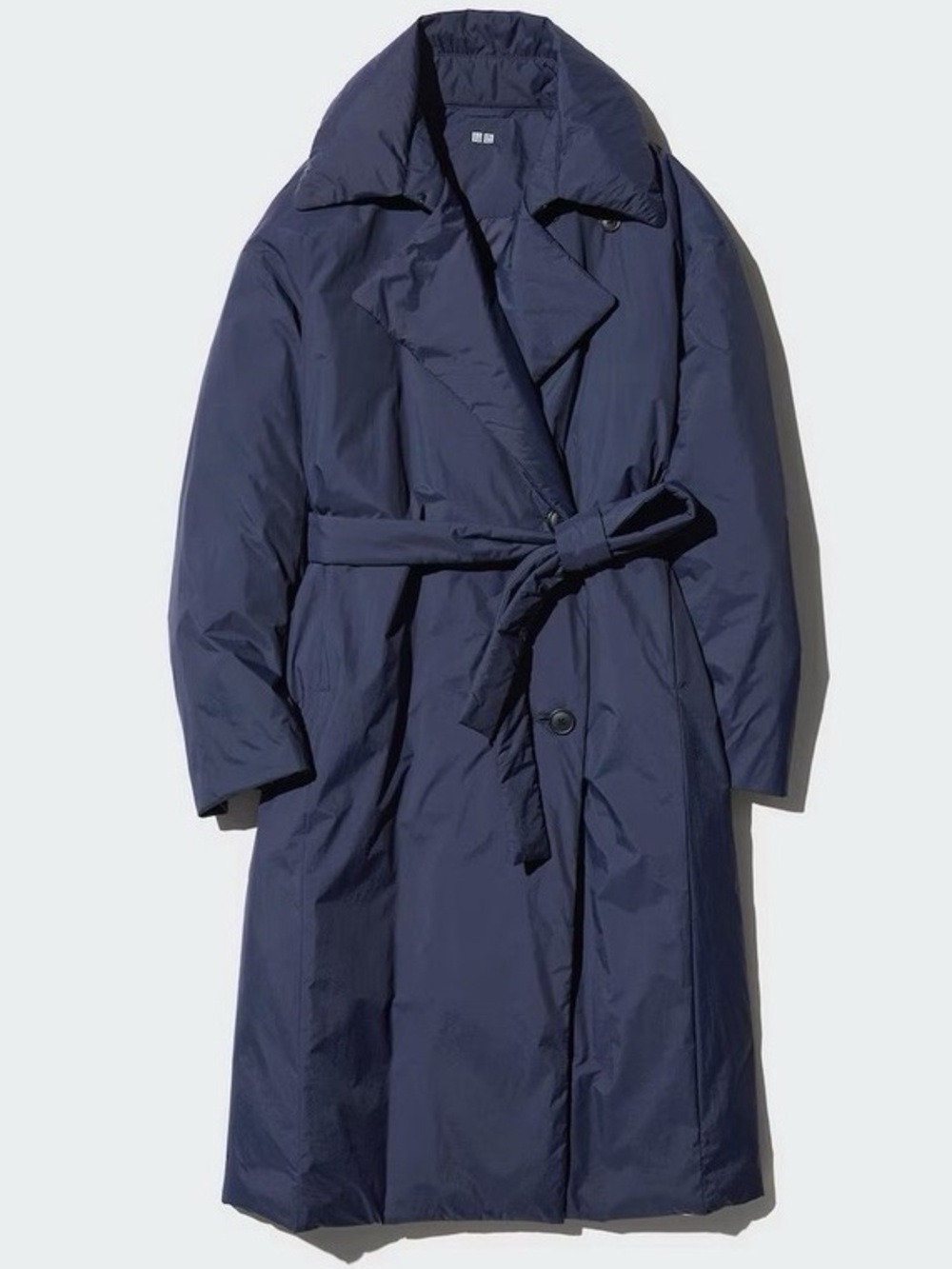 Uniqlo navy trench down puffer